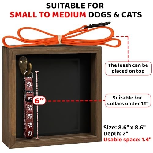 Pet Memorial Shadow Box Collar Holder Frame Paw Print Kit Gift