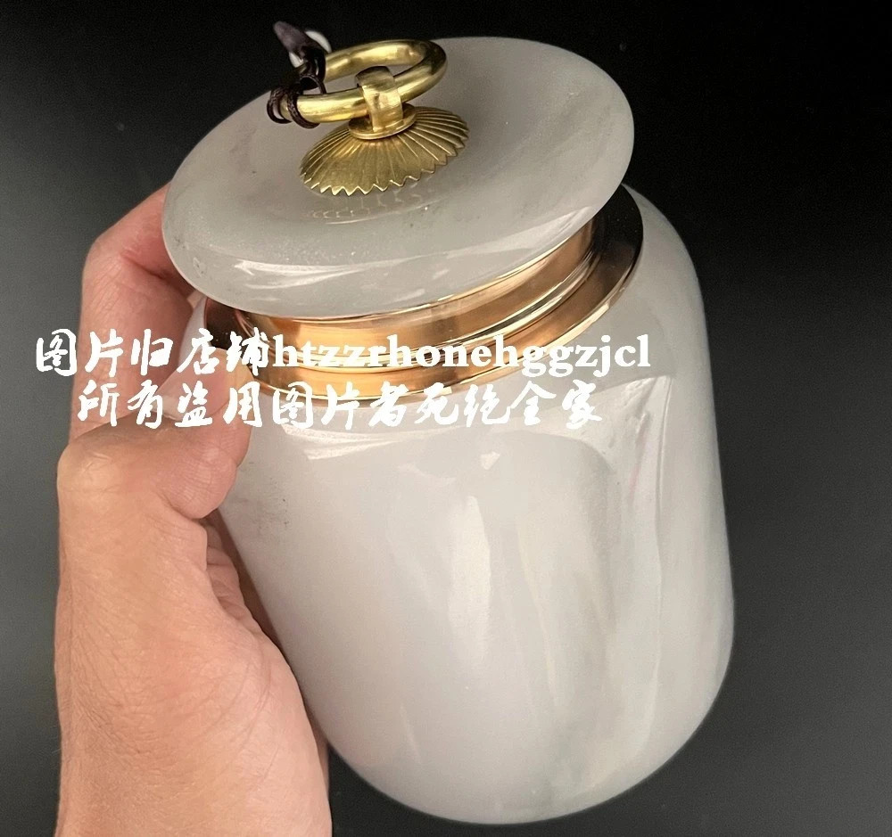 Solid White Jade Stone Pot Jar Pet Animal Cremation Urn Ashes Cemetery Memorial