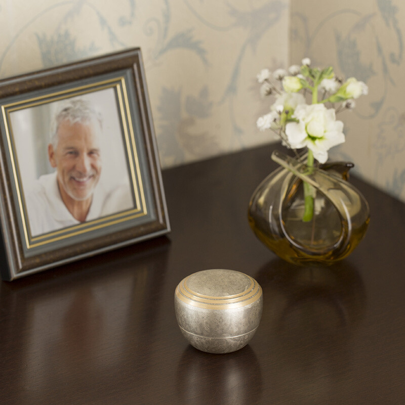 Kanata Silver Small Keepsake Urn for Human Ashes Brass