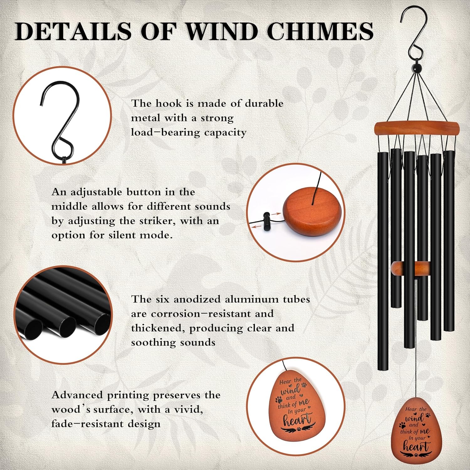Dog Memorial Gifts for Loss of Dog, 28″ Pet Memorial Wind Chimes, Loss of Dog
