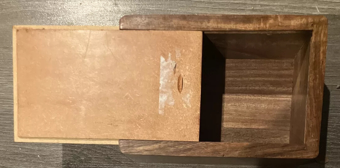 Carved Wood Box for Memorial Keepsake Cremation Ashes of Small Cat or Dog 6”x4”