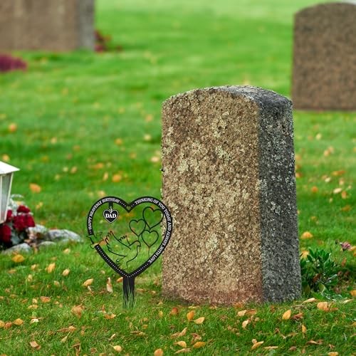 Stake Graves Cemetery Decorations – Metal Memorial Grave Markers, Father Dad