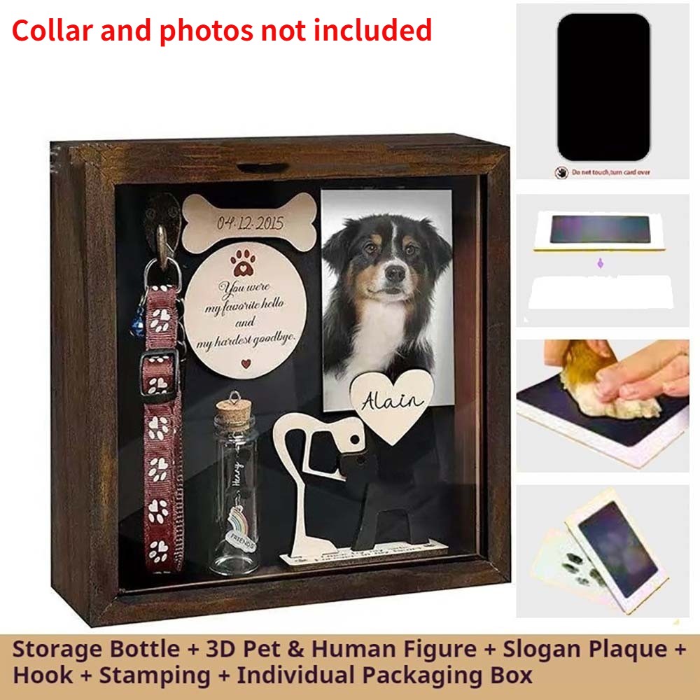 Natural Solid Handcrafted Elegant Classic Wooden Pet Growth Memorial Photo Frame