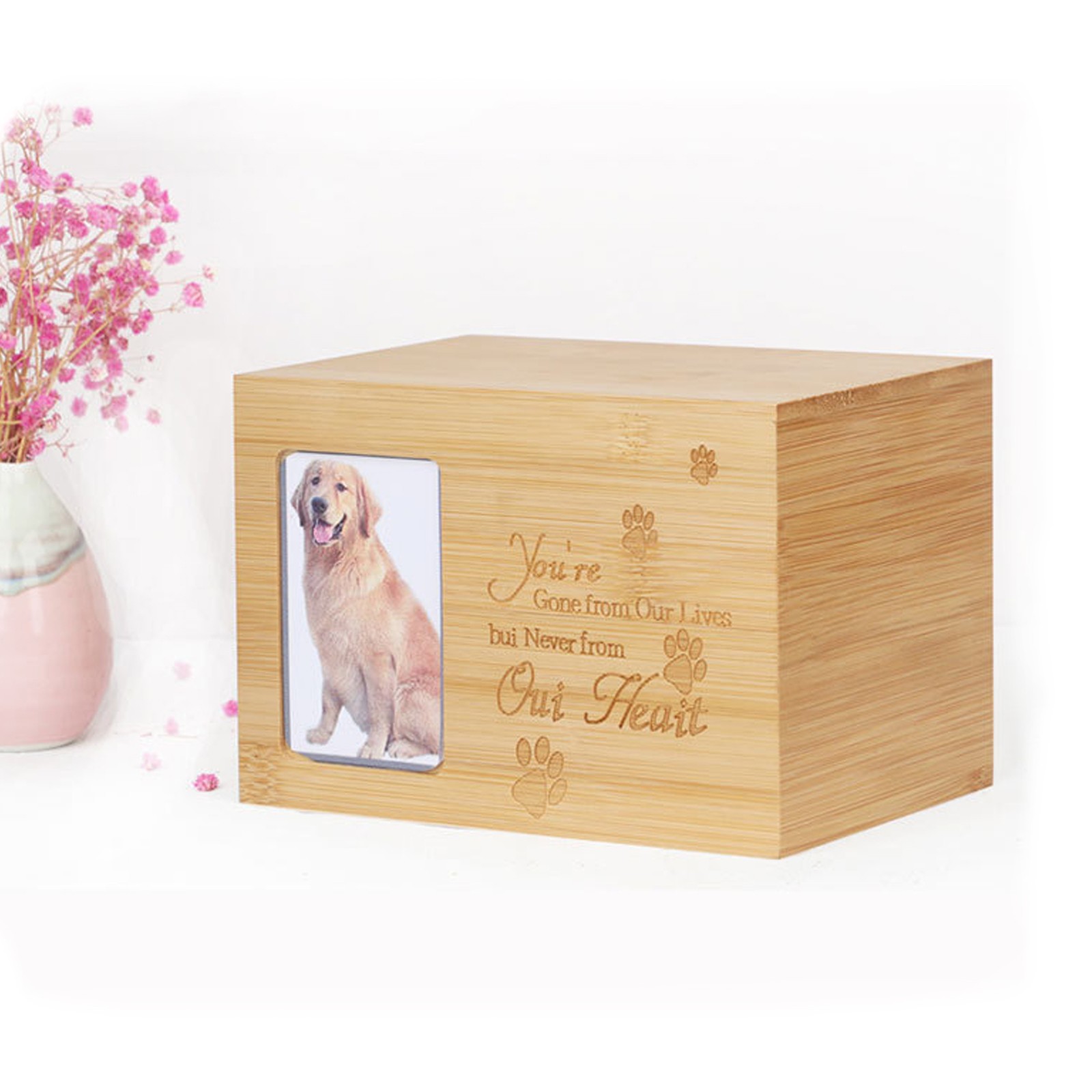 Pet Memorial Urns for Dog or Cat Memory Box with Photo Frame Pet Cremation Urns