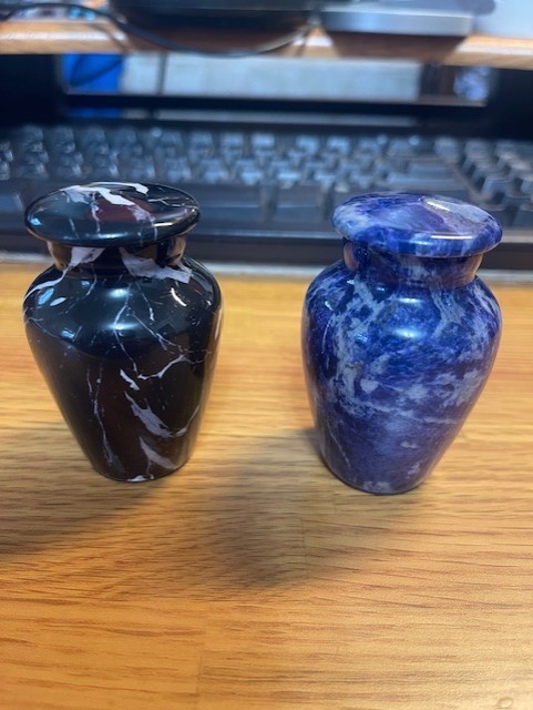Lot of 2 – 2.5″ Small Cat/Pet Urn for Ashes Cremation Urn for Pet, Metal