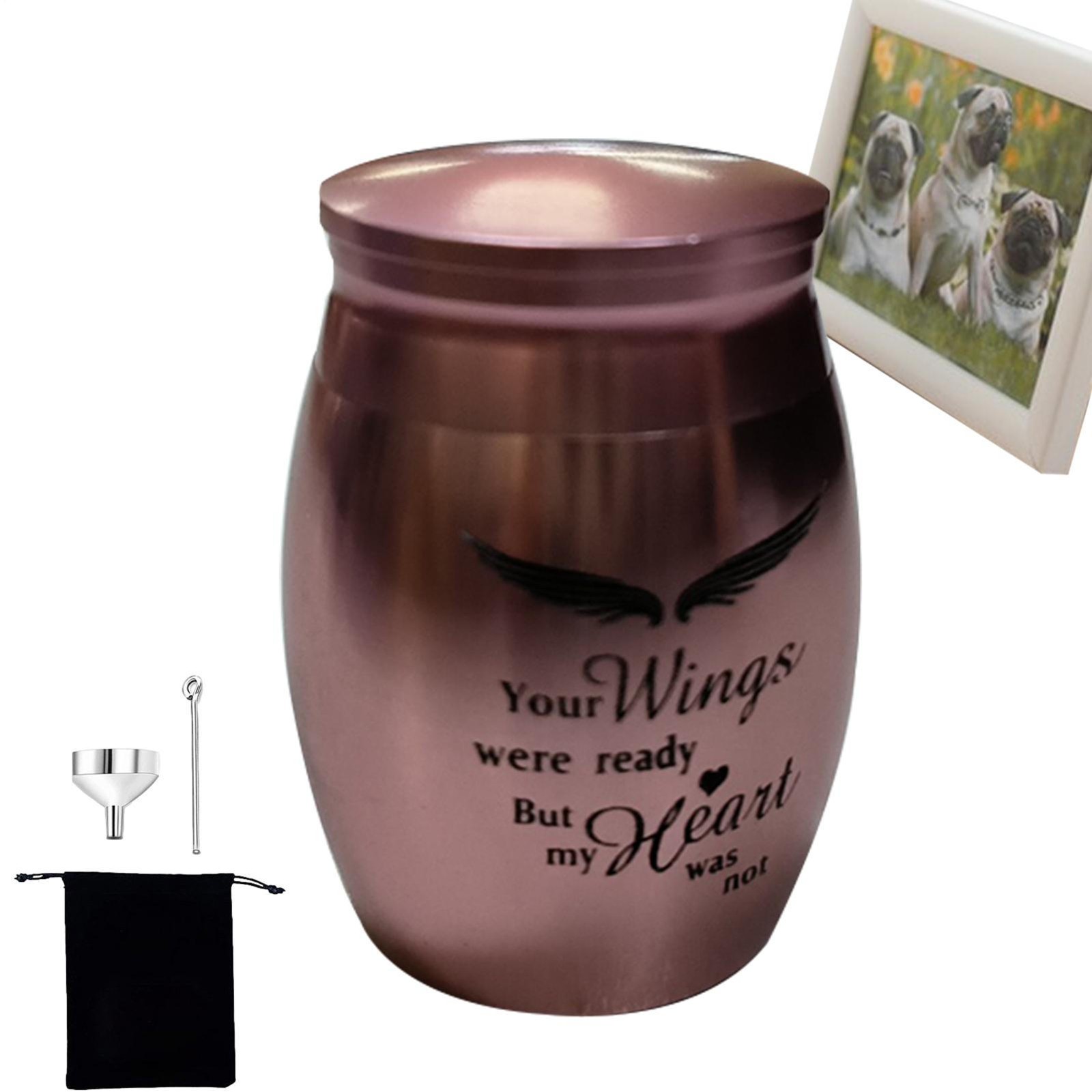 Dog Memorial Urn Casket, Keepsake Urn For Cremated Pet Ashes Mini Pet Urn Jar
