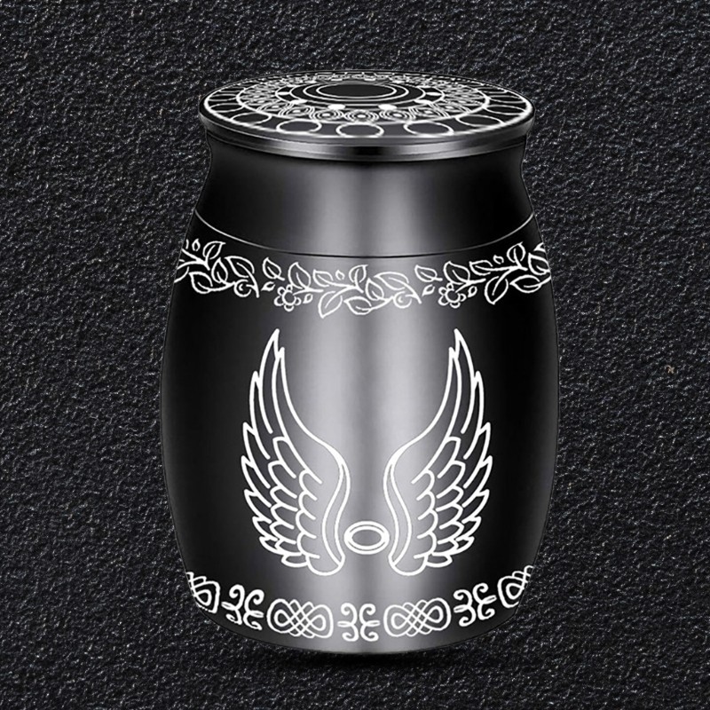 Angelic Wing Dog Urn Jar Small Pet Cremation Urns Container Memorial Ashes