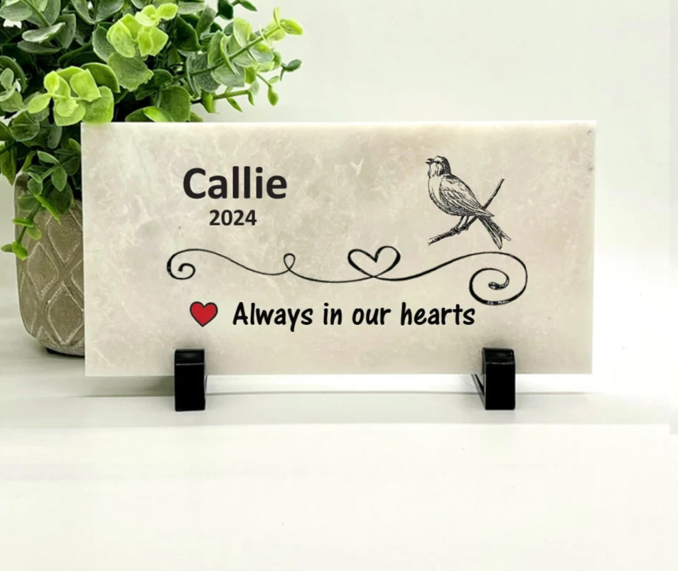 Bird Memorial – Personalized Pet Memorial Stone – Bird Loss sympathy Gift