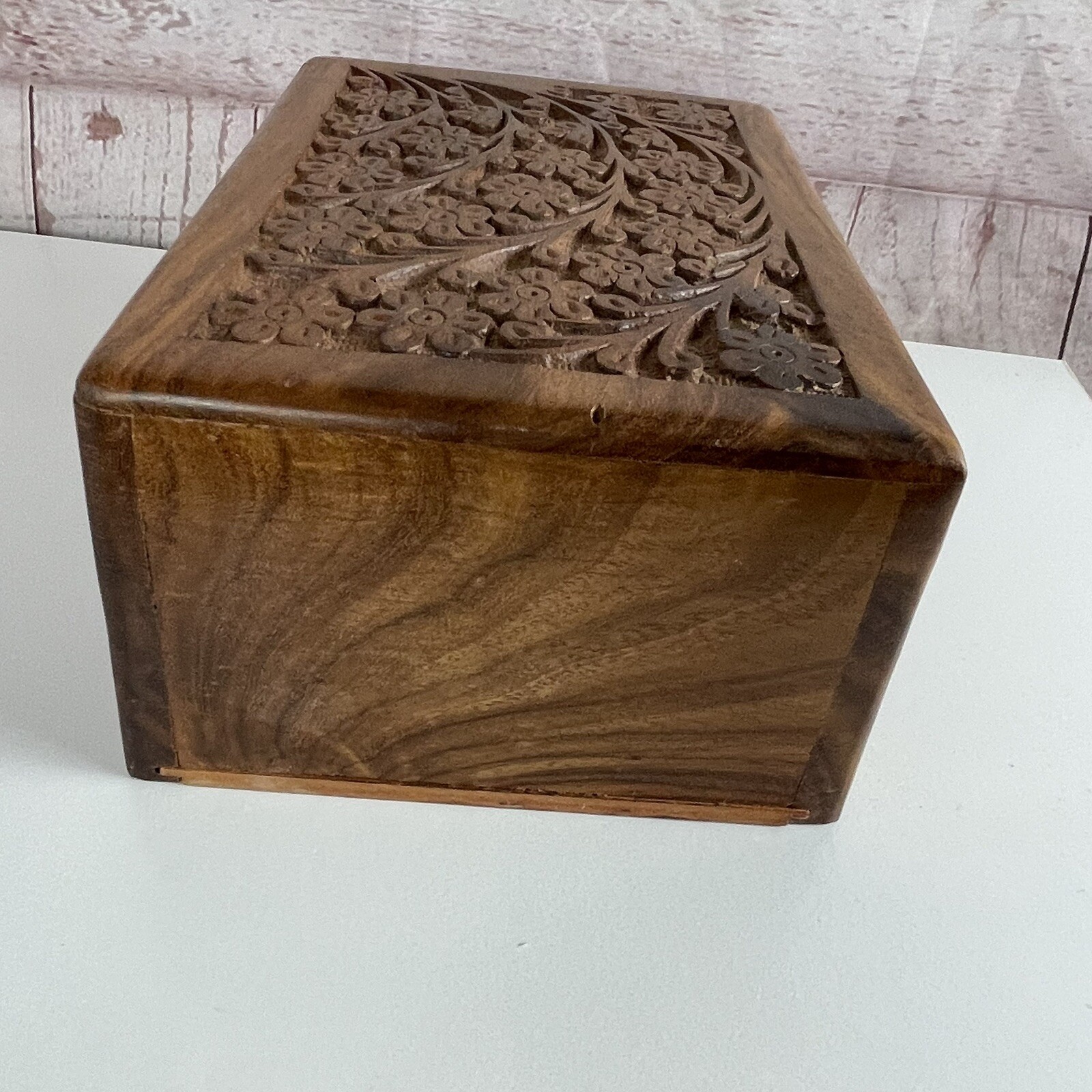 Tree of Life Pet Urn Medium Keepsake Engraved Wooden Natural Rosewood Box
