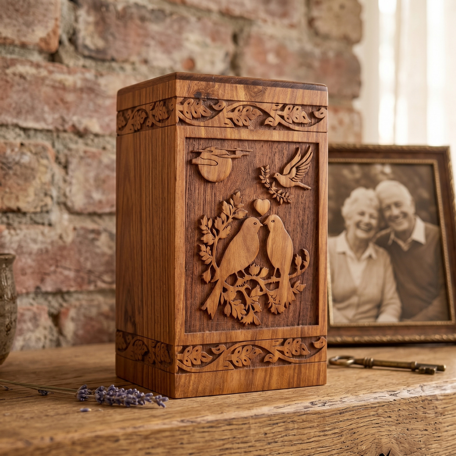 Tree of Life Wooden Urn Rosewood Handmade Cremation Ashes Human Pet