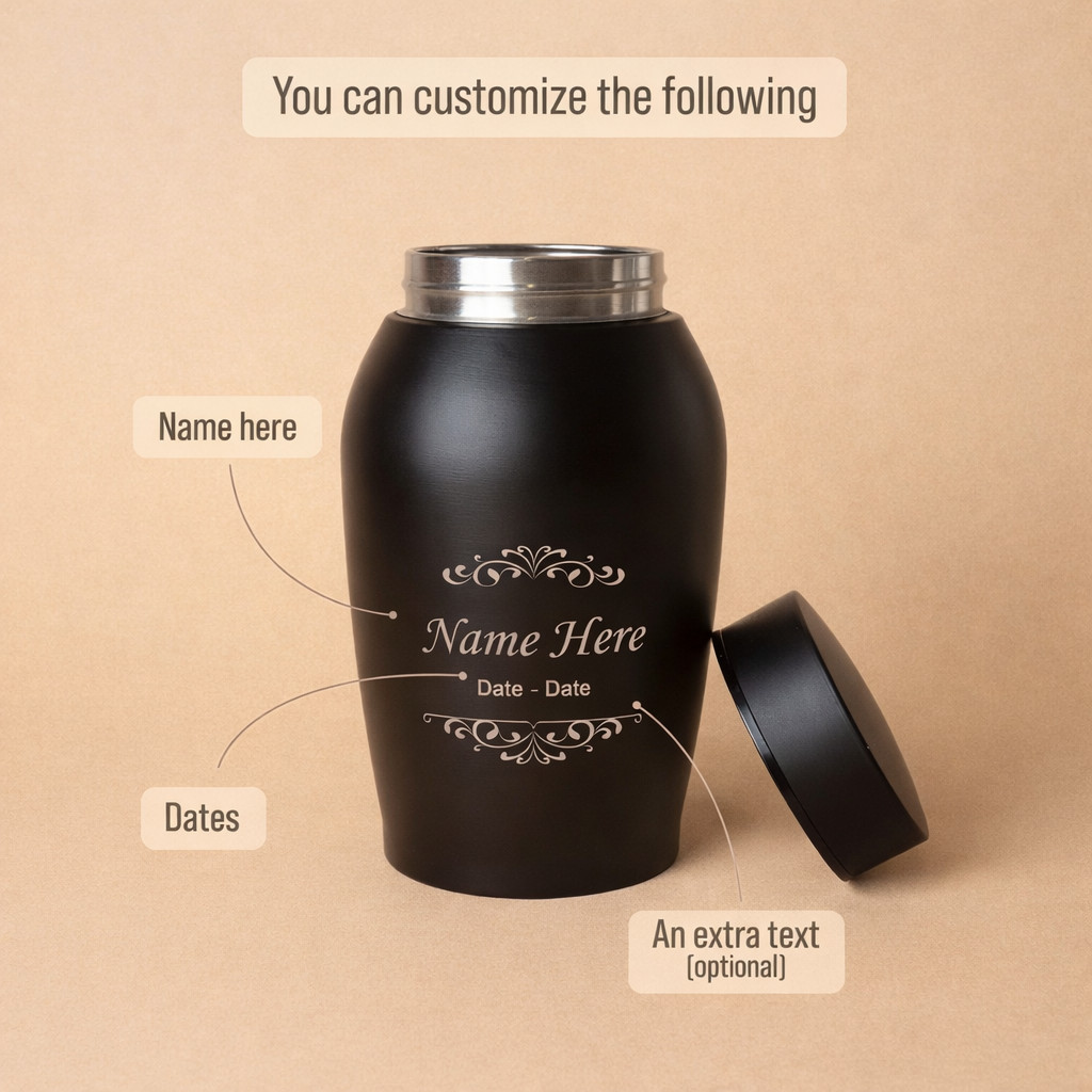 Personalized Cremation Keepsake Human or Pet Ashes Urn Waterproof with Airtight