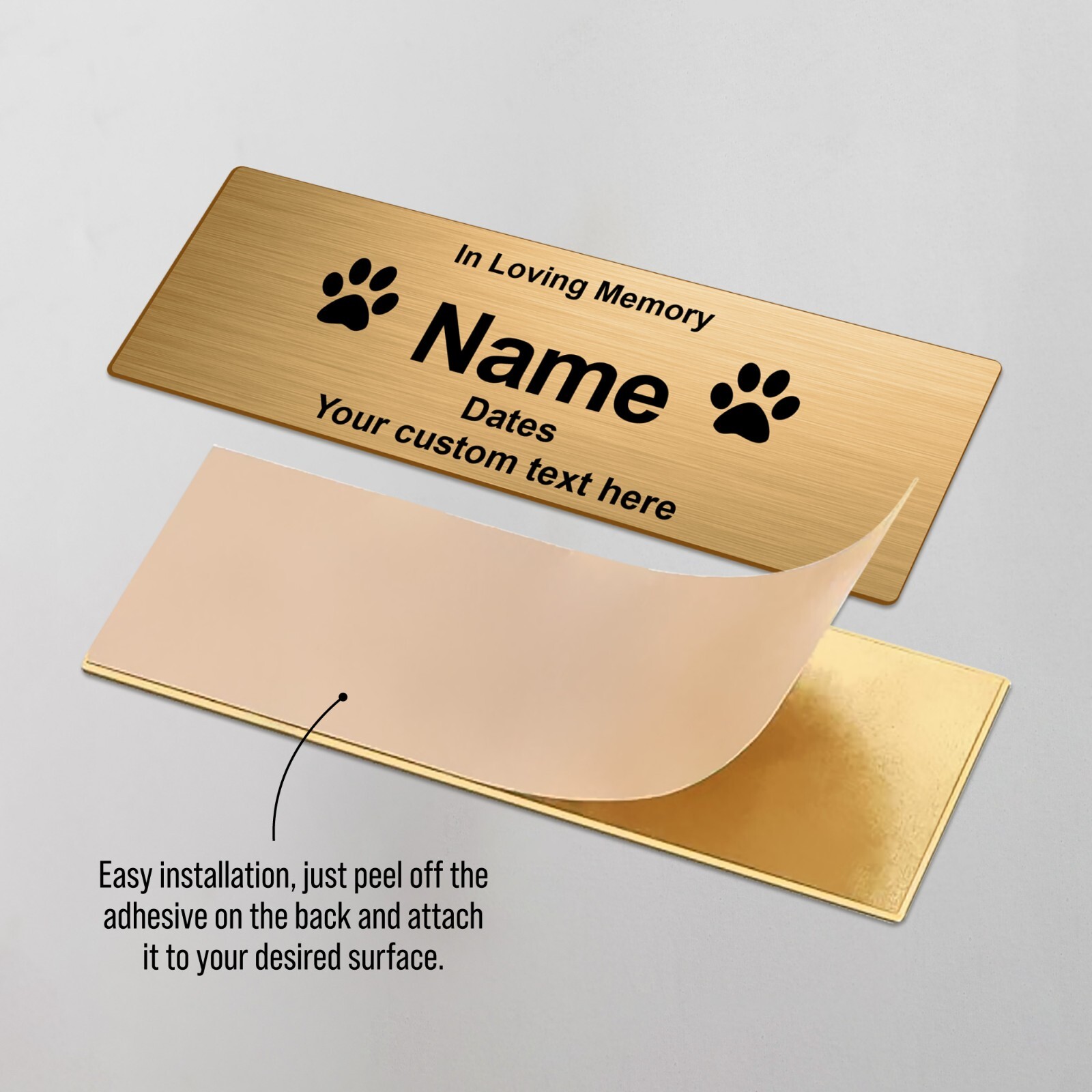 Custom Pet Memorial Urn Nameplate, Personalized Funerary Plaque for Dog Ashes