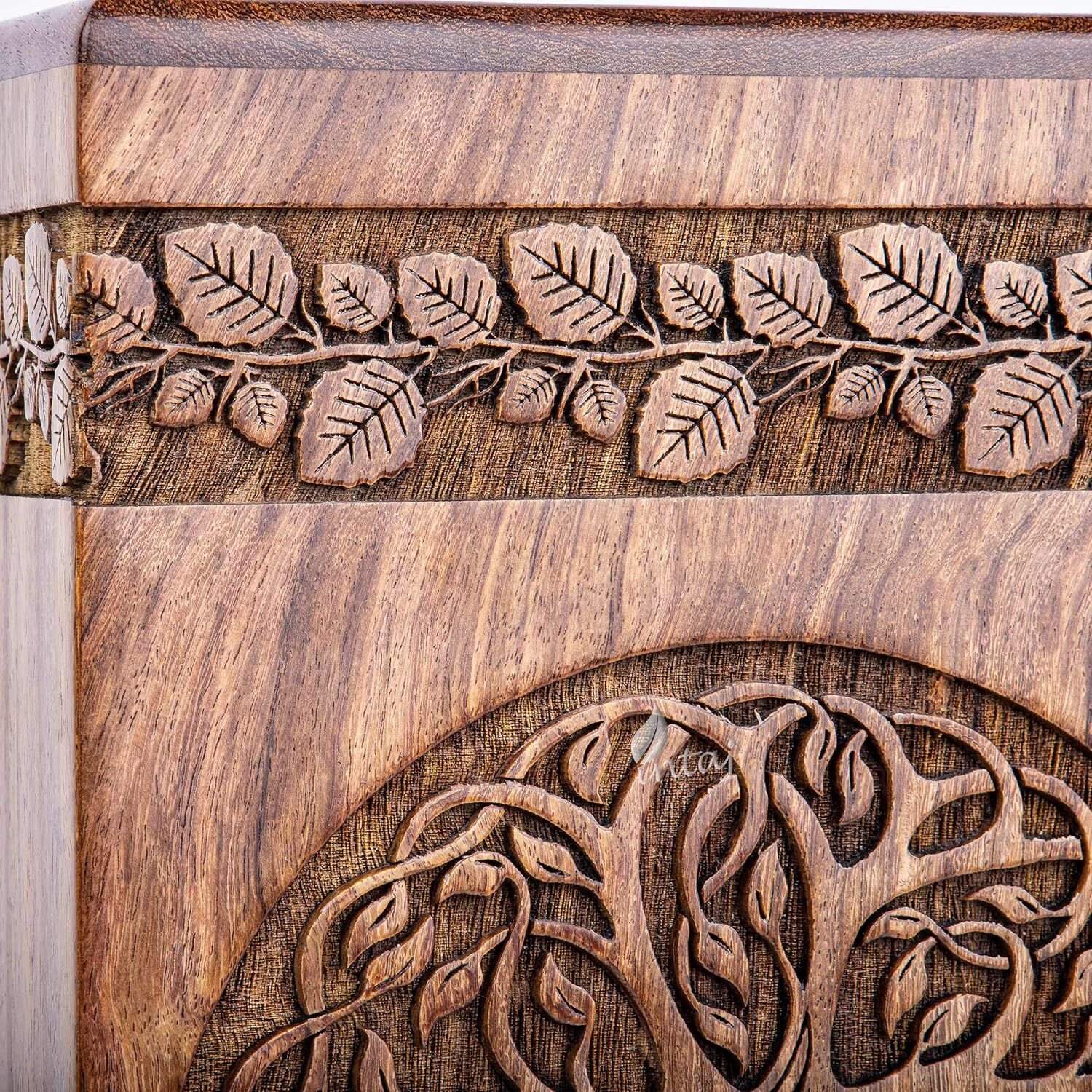 Handmade rosewood urn for human ashes