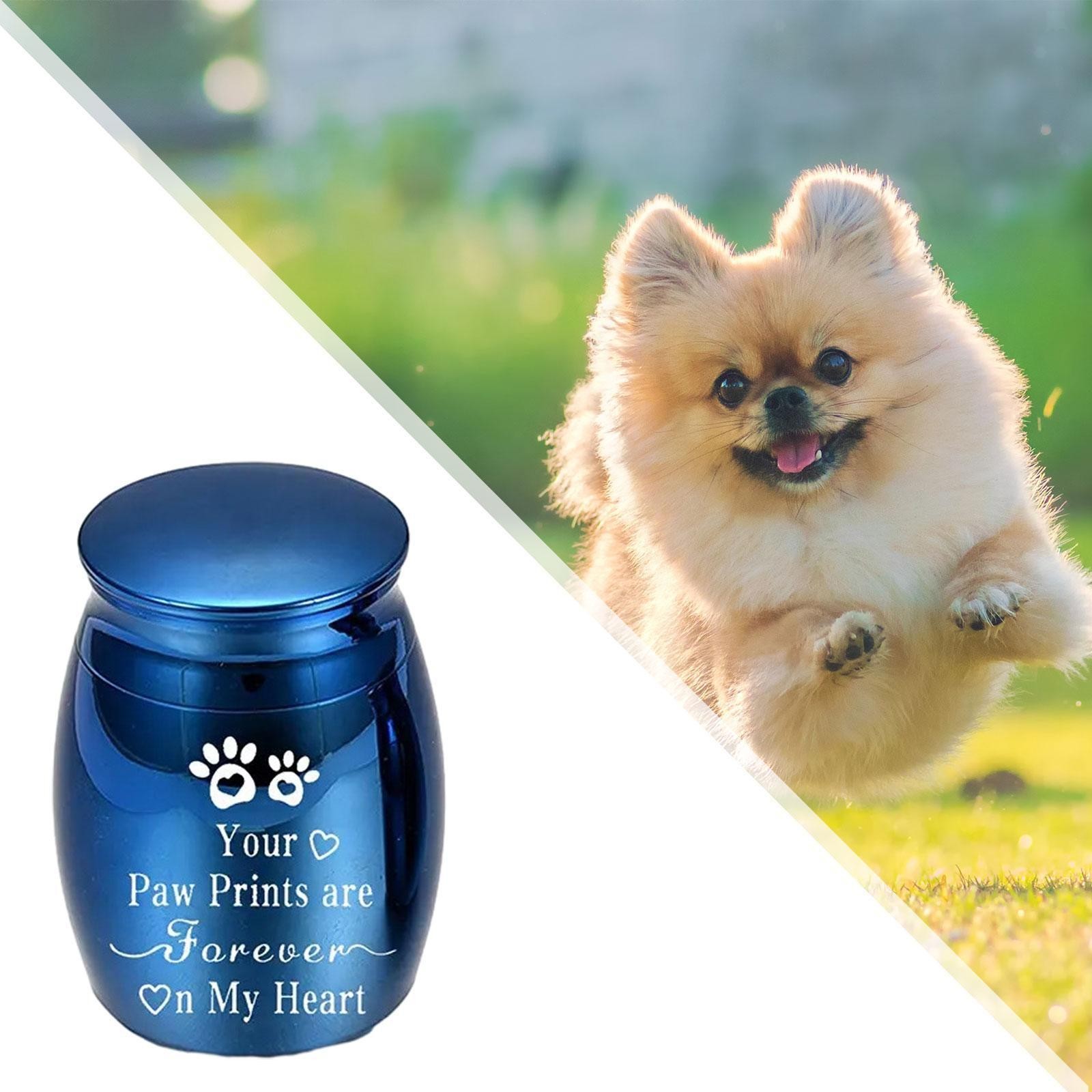 Pet Ash Urn Petite Dog Urn for Ash Souvenir Aluminum Alloy Container Cremation
