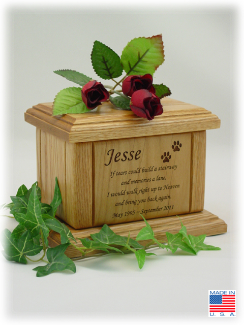 Pet Urns for Dogs and Cats with Memorial Poem