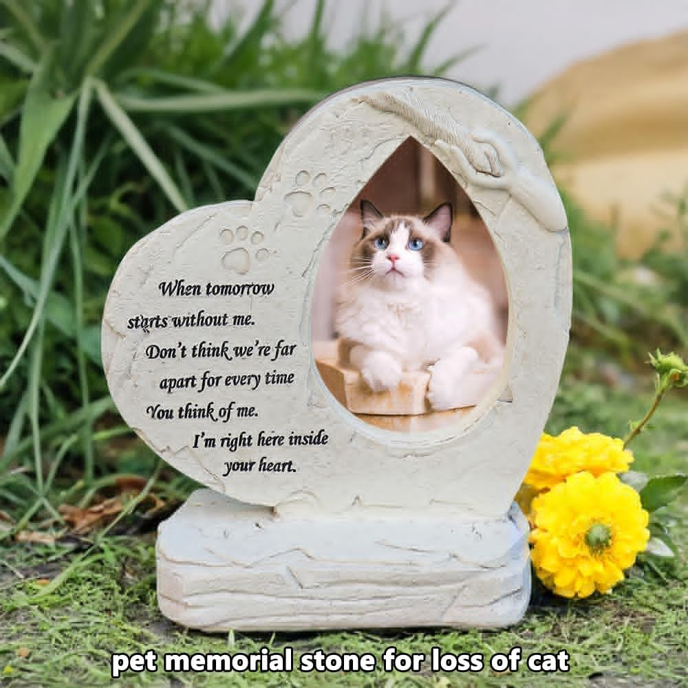 Heart Shaped Pet Memorial Stones for Dogs, Pet Dog Headstones Grave Stones with