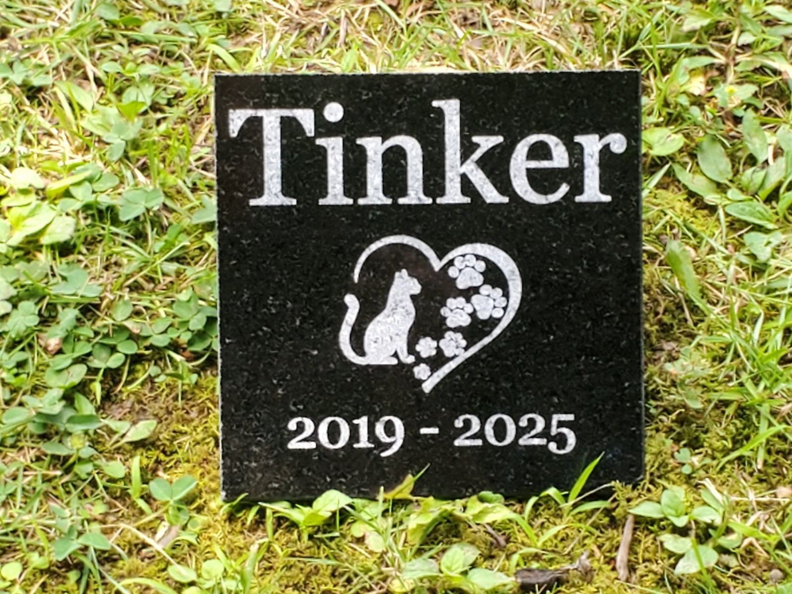 Cat Memorial Grave Stone Marker Pet Headstone Granite Garden Burial Plaque d7