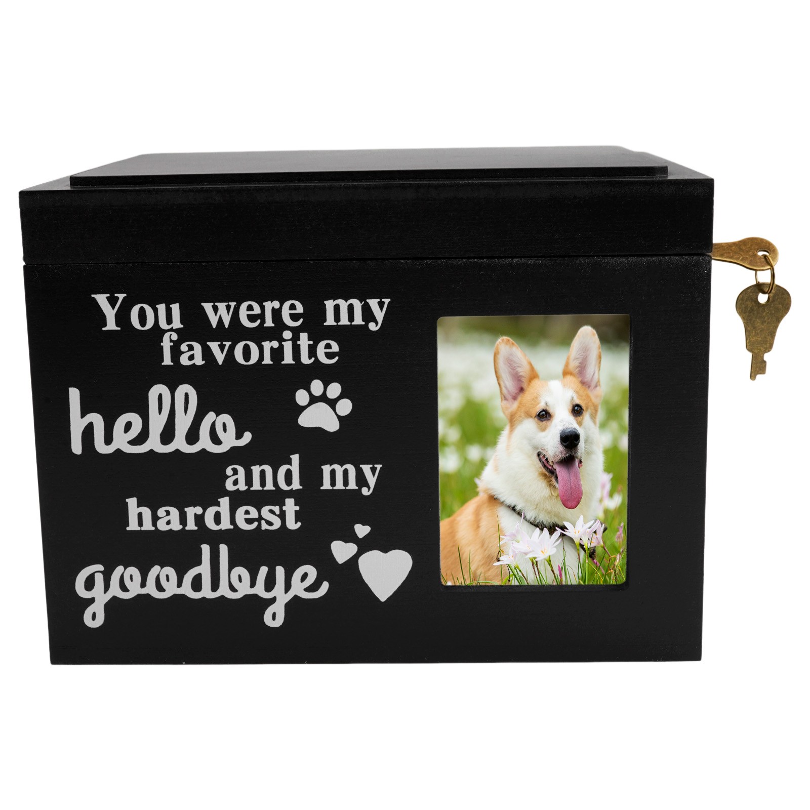 Wooden Funeral Cremation Urns with Photo Frame Pet Memorial Remembrance Gift