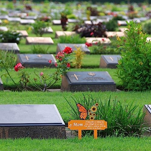 Butterfly Memorial Grave Stakes, Mom Cemetery Decorations for Grave, Sunflower