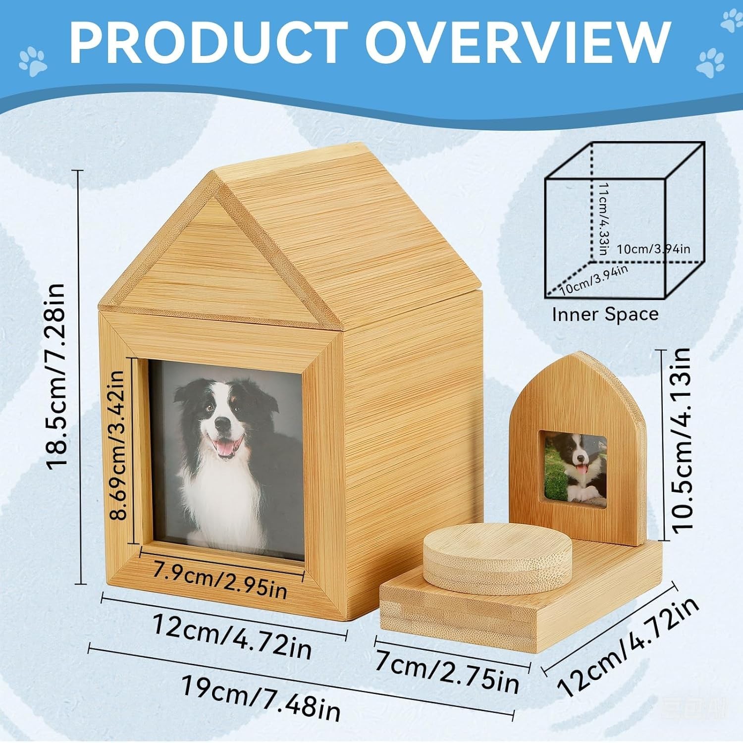Pet Memorial Gift for Dogs, Pet Urn for Ashes Memory Keepsake Photo Frame