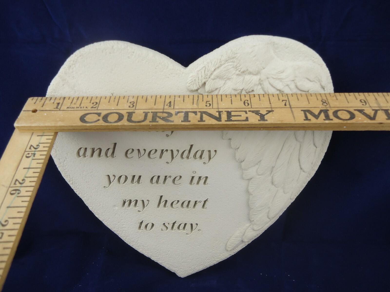 Concrete Stone Memorial Heart Remembrance of Loved Person or Pet Hand Poured