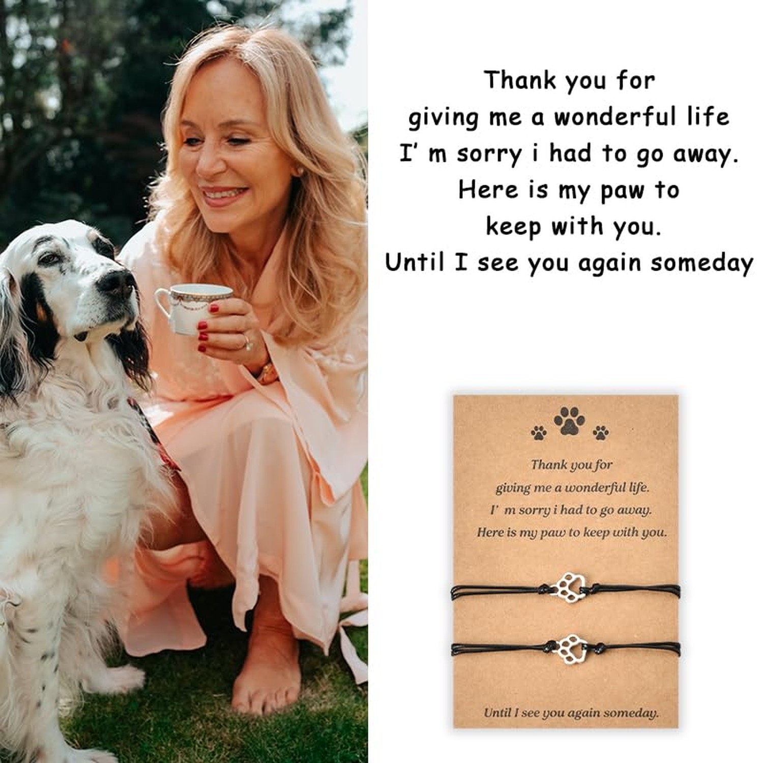 Memorial Bracelet for Pet Loss – Sympathy Paw Print Friendship Bracelets for …