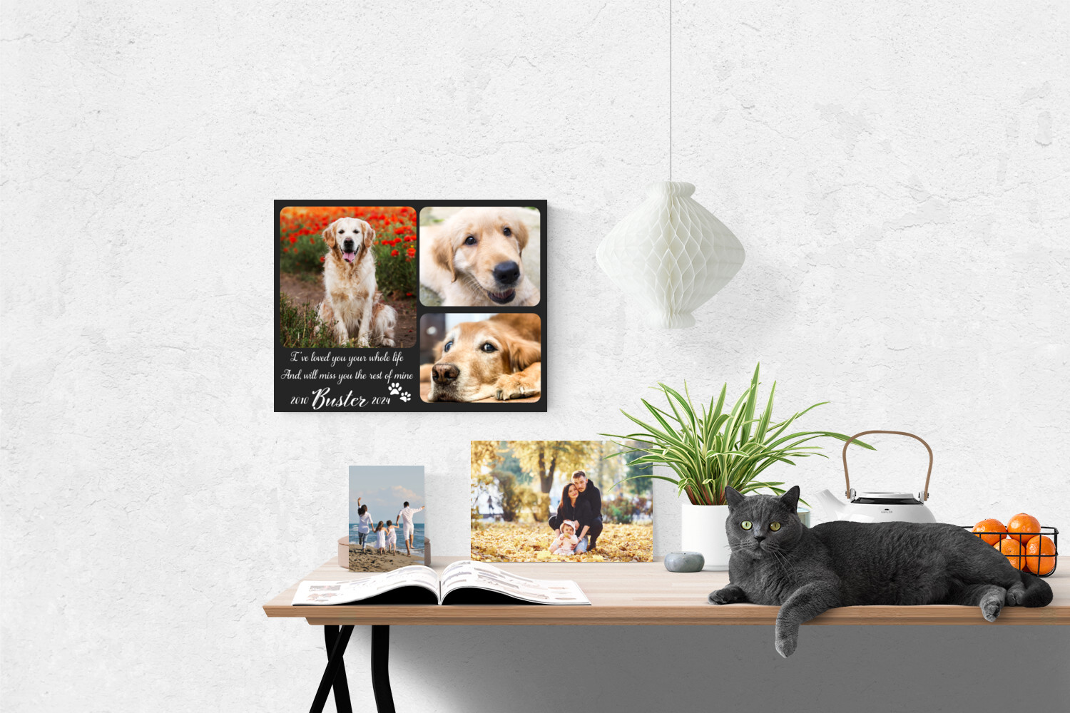 Personalized Pet Memorial Gifts with Photo of your Dog, Cat Custom Metal Print