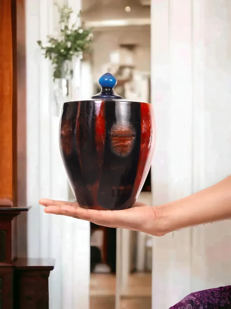 Wooden Urns for Human Ashes Adult Male Female – Cremation Urn Large Wood Urn Box