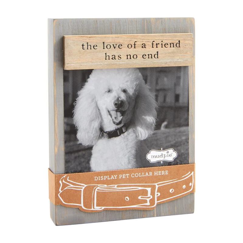 New Mud Pie Pet Memorial Keepsake Picture Frame Dog or Cat Sympathy GRAY COLLAR