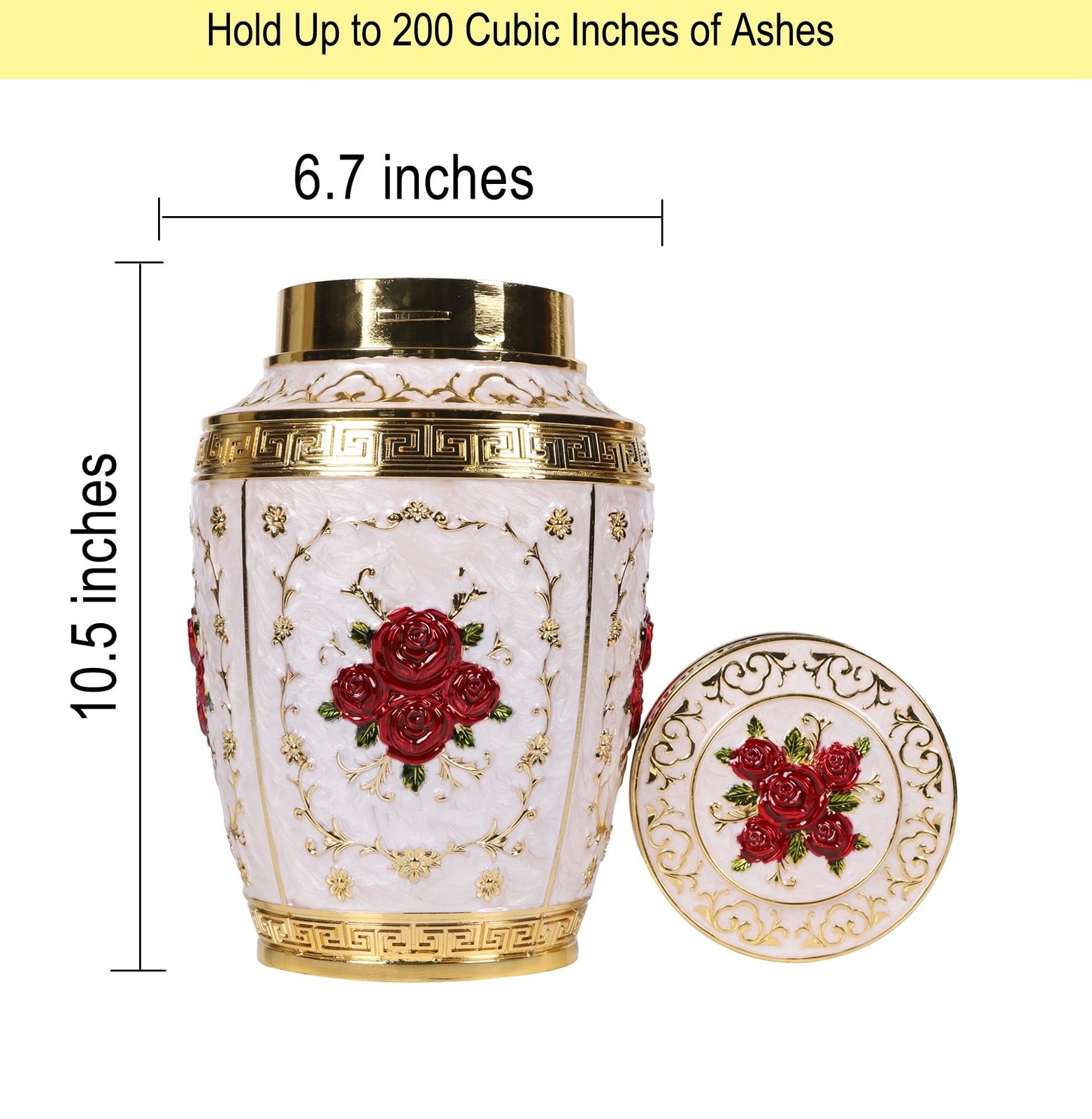 Urn for Human Ashes Adult Female – Rose Flower Cremation Urn Mom – Funeral Ur…