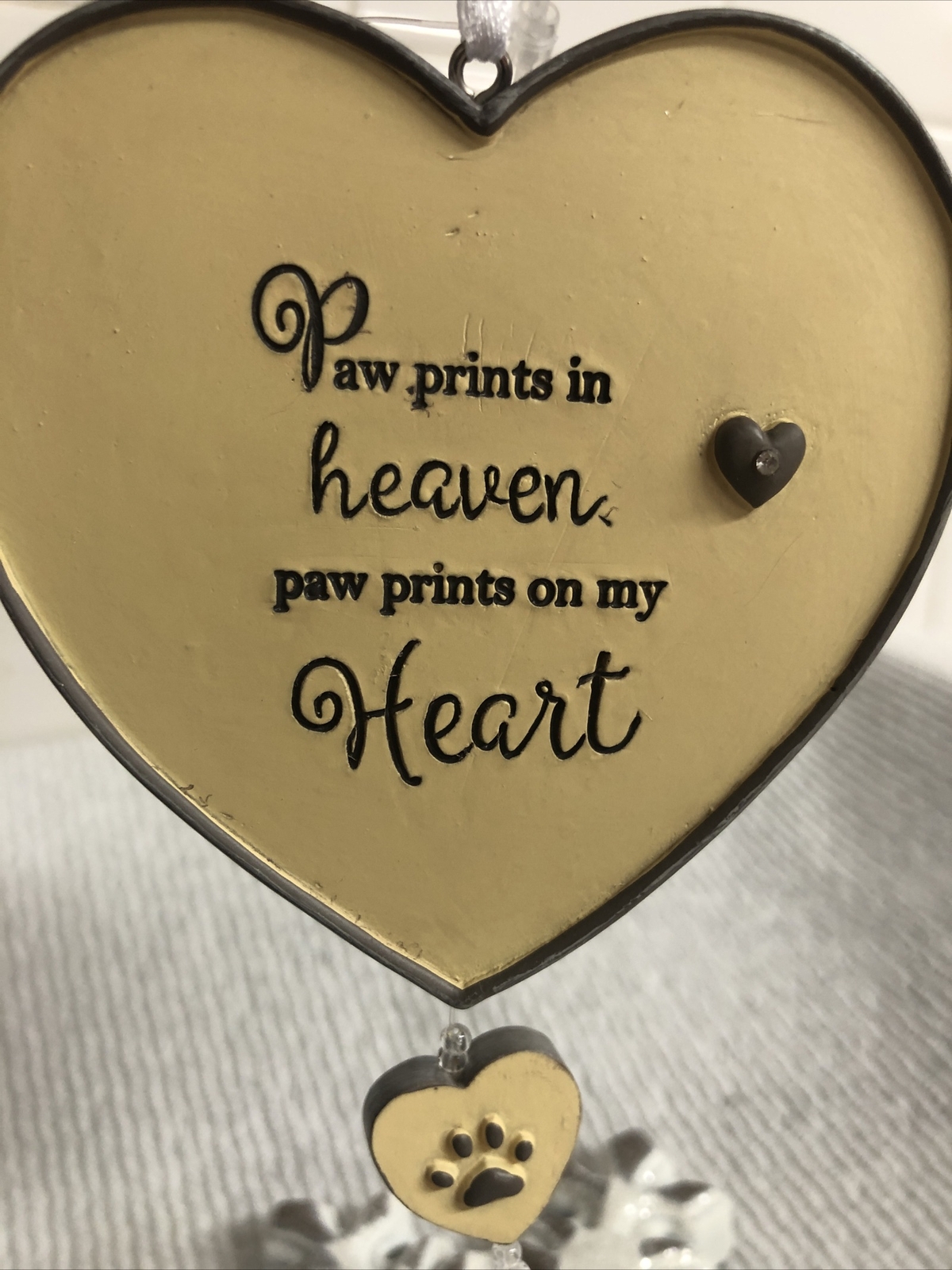 PAW PRINTS IN HEAVEN Pet Bereavement Ornament by Enesco Foundations, New, w/Tags