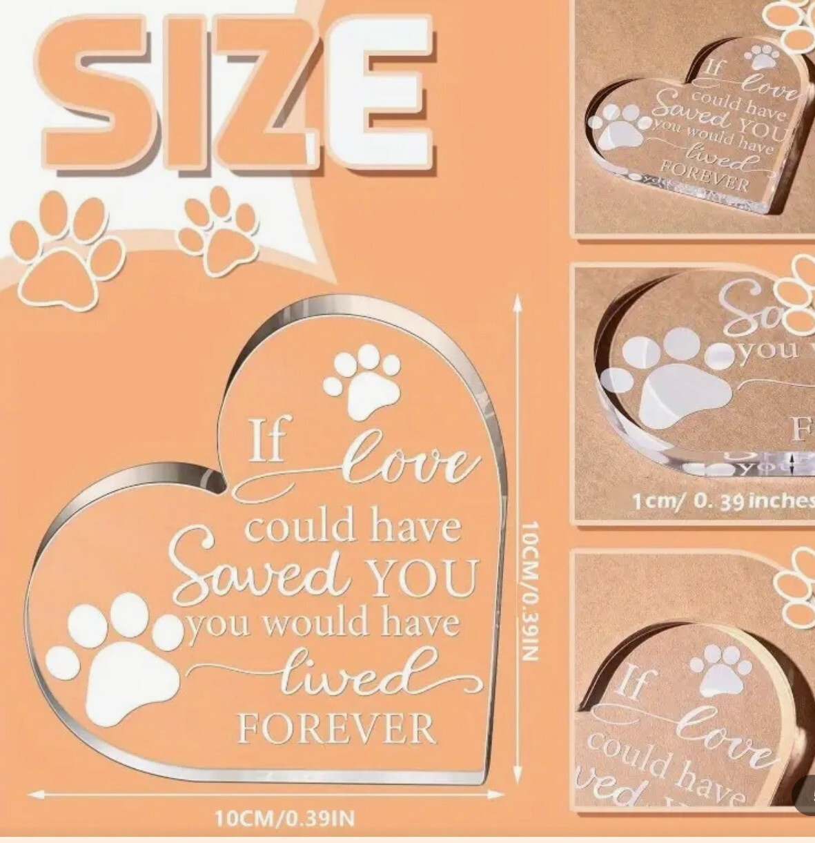 Pet Memorial Heart Remembrance and Bereavement Gift, 12 Variants For Pet Lovers