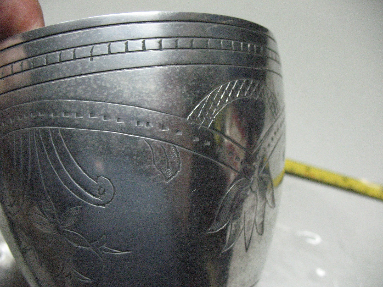 VINTAGE HAND CHASED URN SPUN ALUMINUM 6” TALL HAND MADE