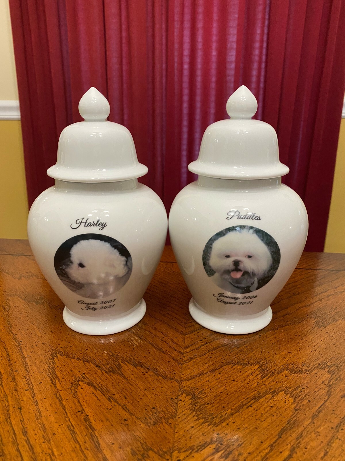 8″ Photo Picture Pet Dog Cat Cremation Memorial Urn Personalized