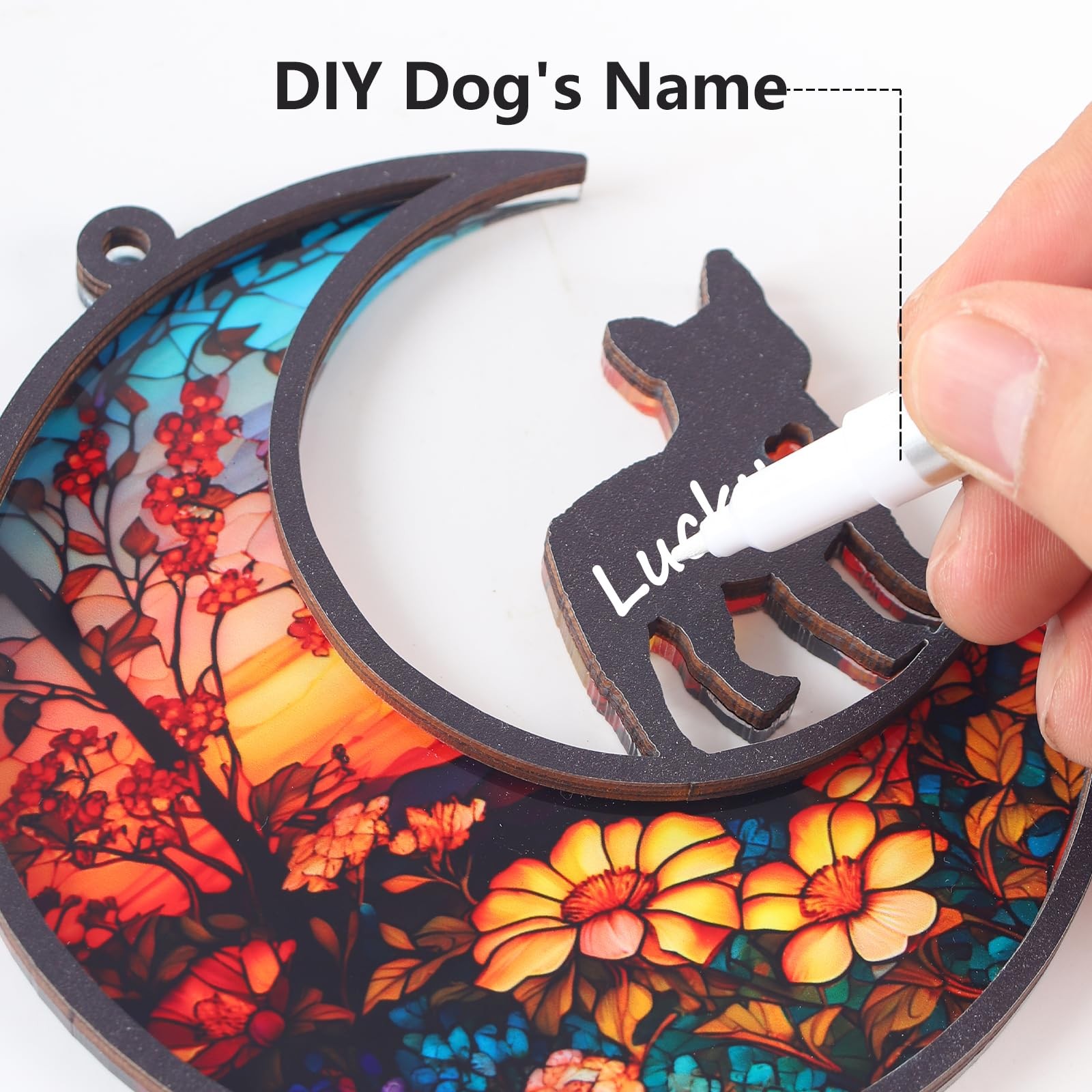 DIY French Bulldog Memorial Suncatcher with Sympathy Card, Dog Gifts for Loss