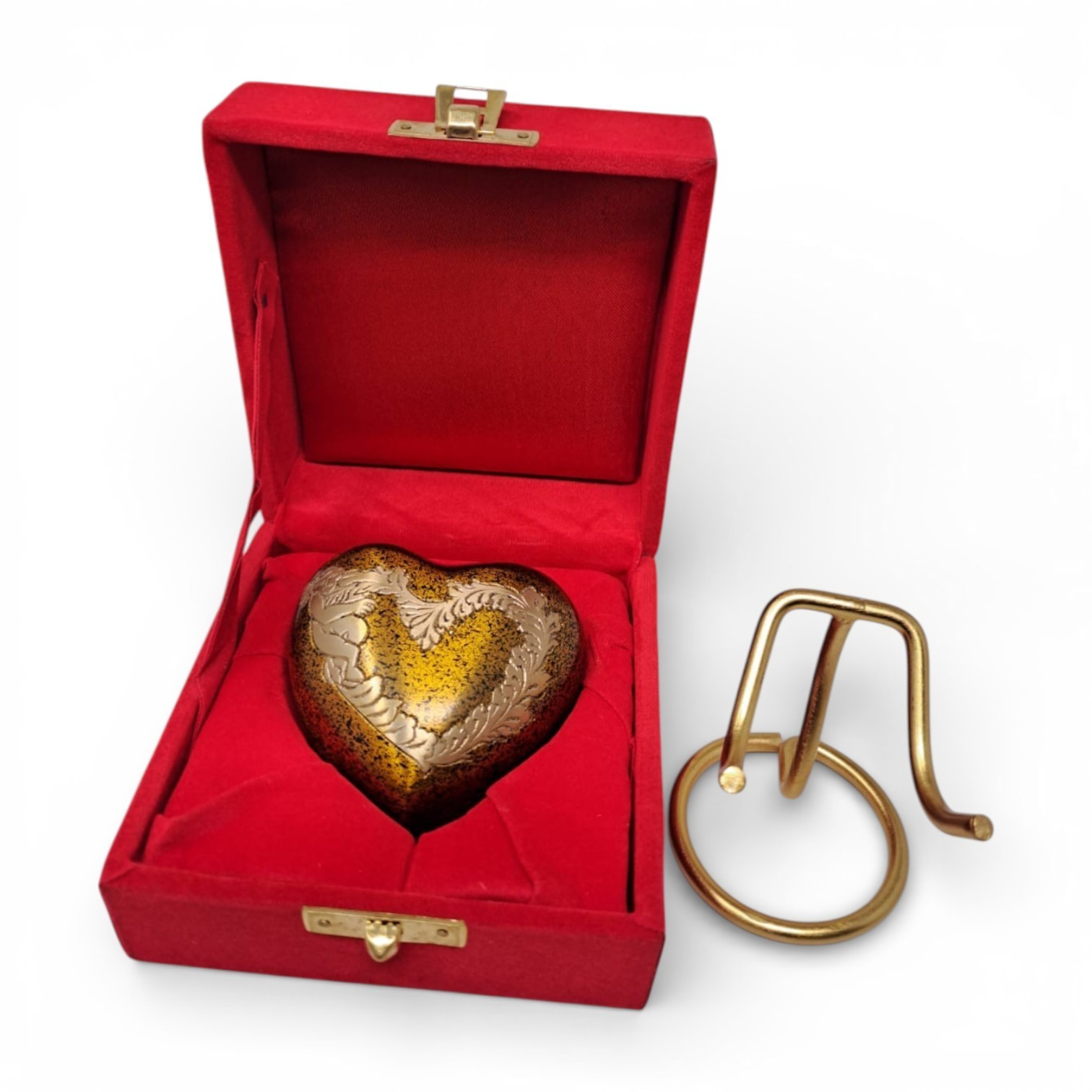 Mini Heart Cremation Keepsake Urn for Ashes with Stand & Box to Honor Loved Ones