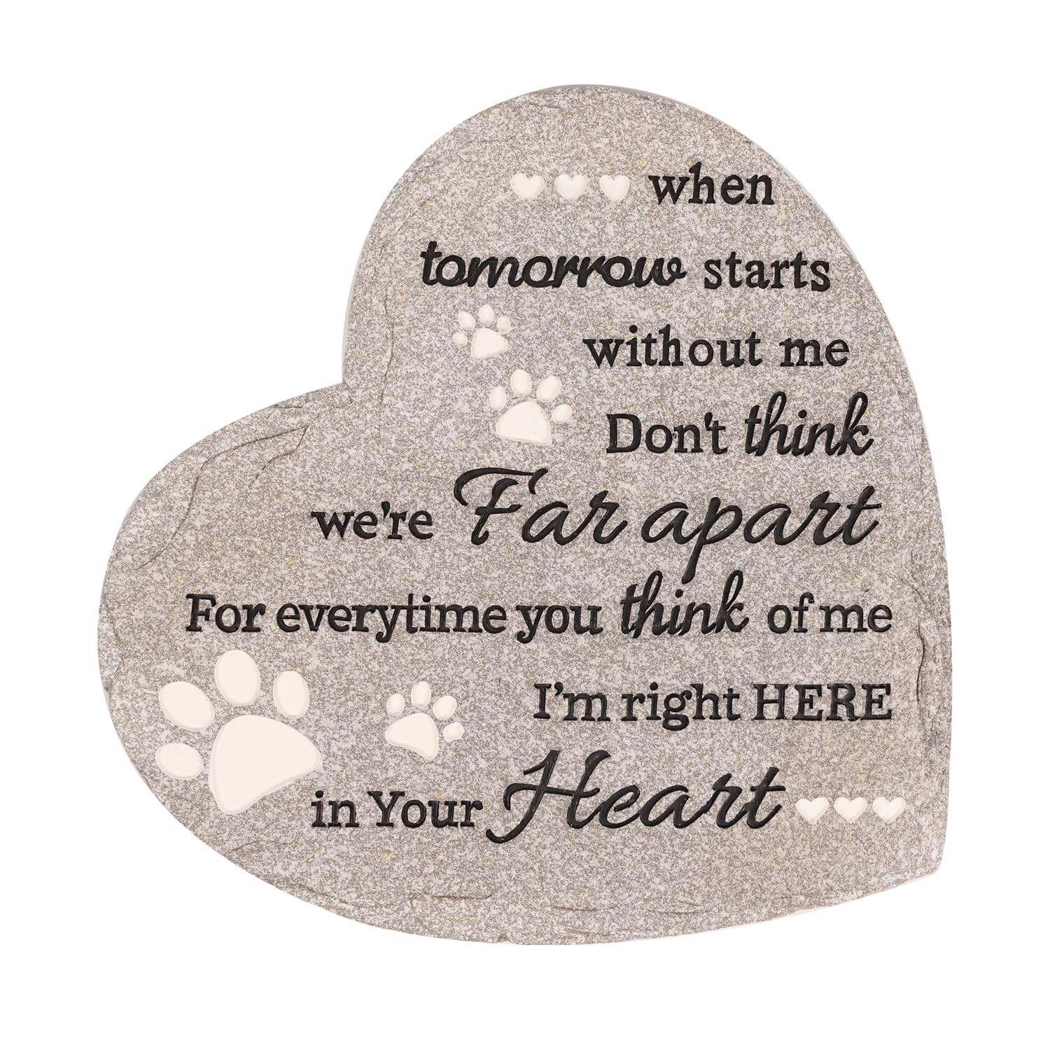 Pet Memorial Stone for Dogs Cats, 10 10 * 10 * 0.4 inch, Heart-shaped Paw