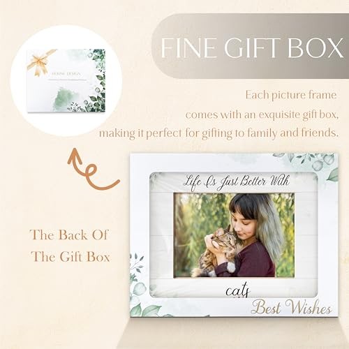 Cat Picture Frame 5×7, Cat Mom Lady Lovers Owner Gifts, Pet Lover Gifts, Life