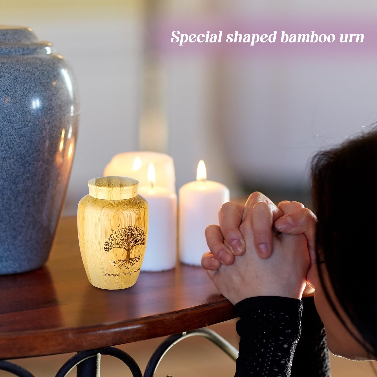 4 Sets Small Urn for Human Ashes Mini Urns with Tree Pattern Engraved Biodegr…