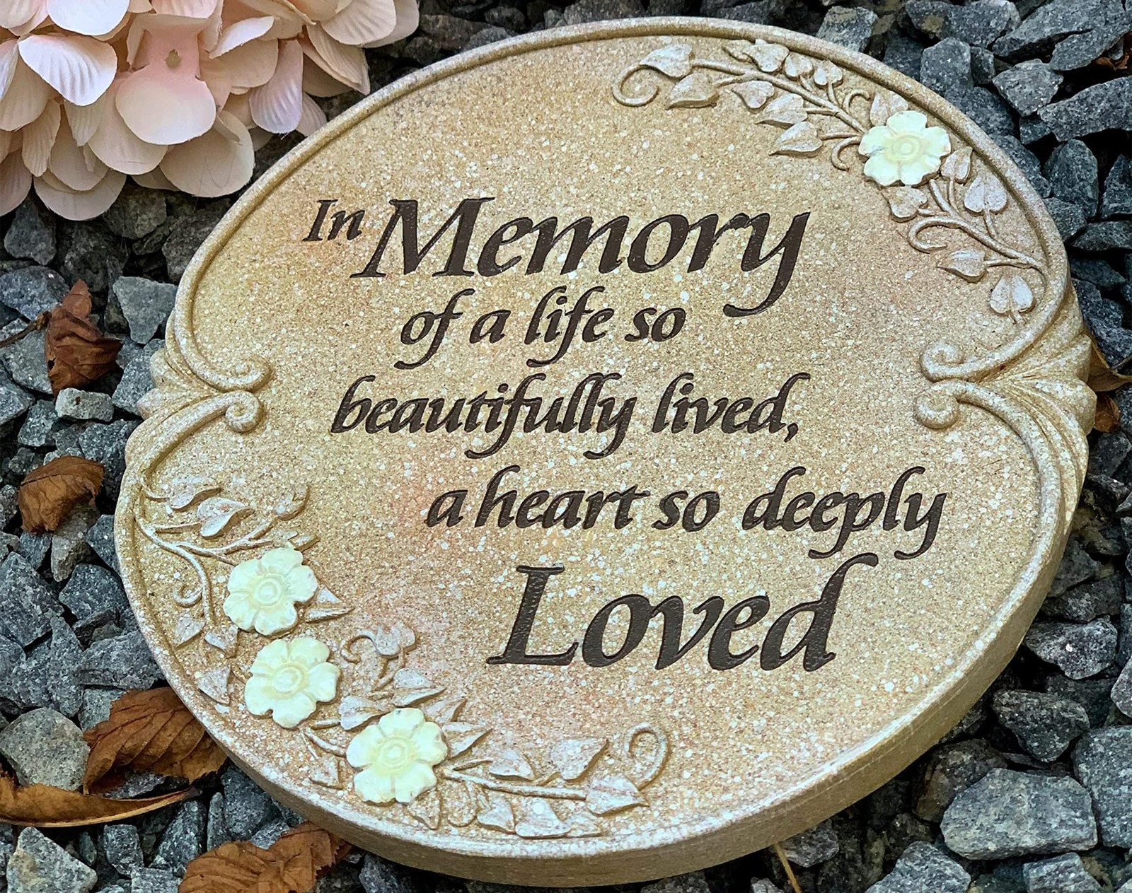 Luminous Memorial Stone – Memorial Stepping Stone – in Memory of Loved One Gi…