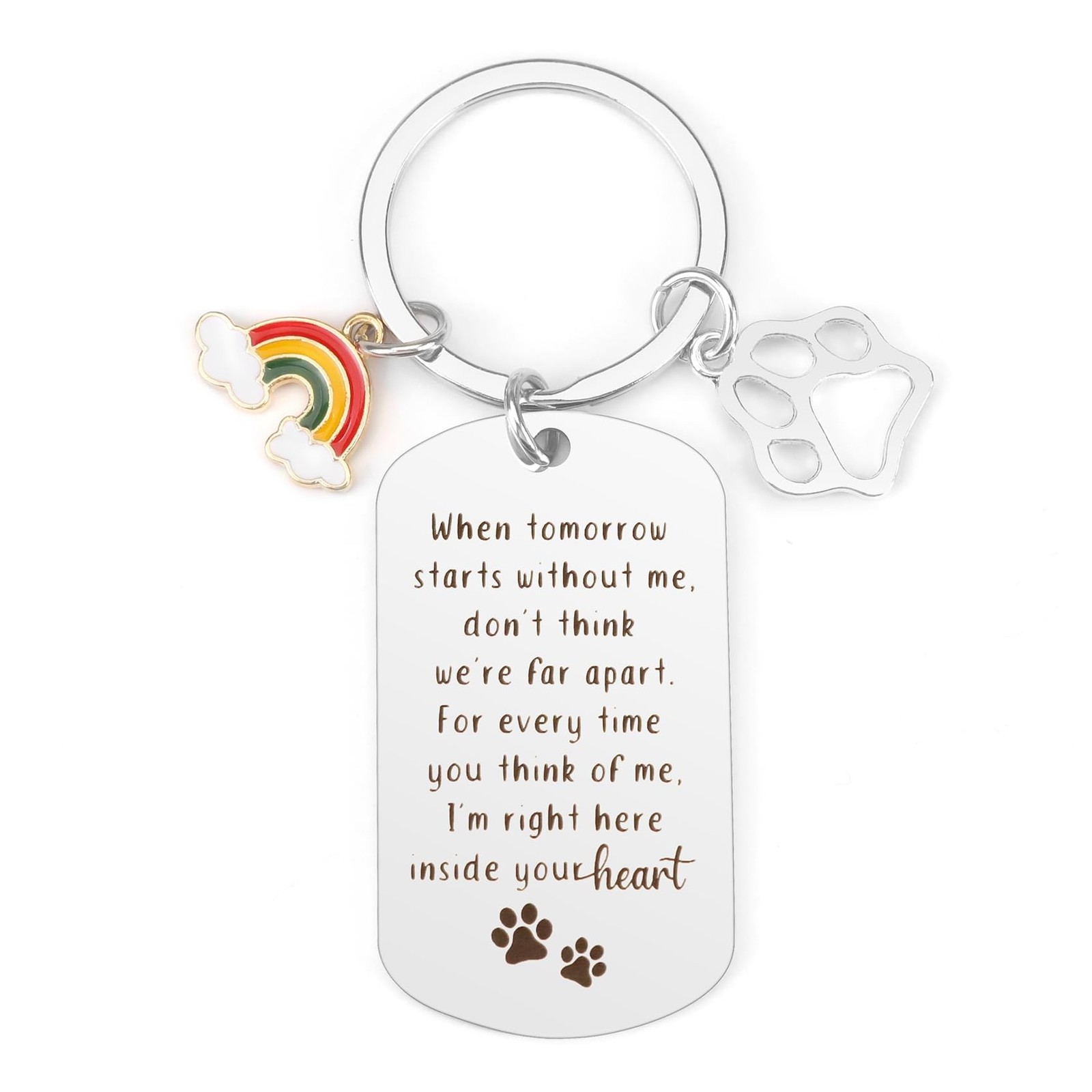 Gifts for Loss-of Dog – Rainbow Bridge Dog Memorial Keychain Sympathy Bereave…