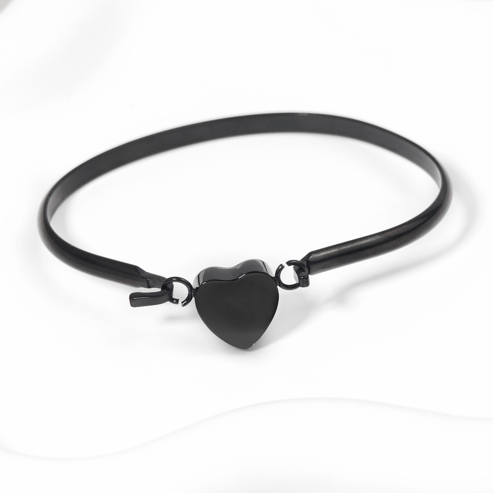 Heart Urn Bracelet For Cats&Dogs Ashes Stainless Steel Waterproof(Black)