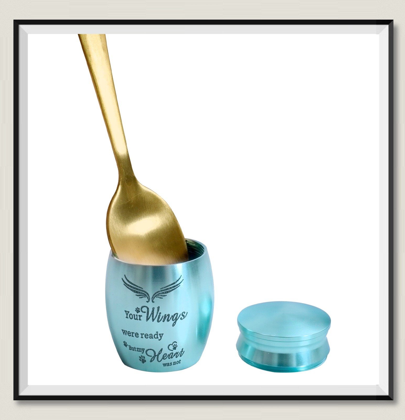Blue Pet Memorial Small Urns 1.57inch For Dog&Cat Ashes Stainless Steel