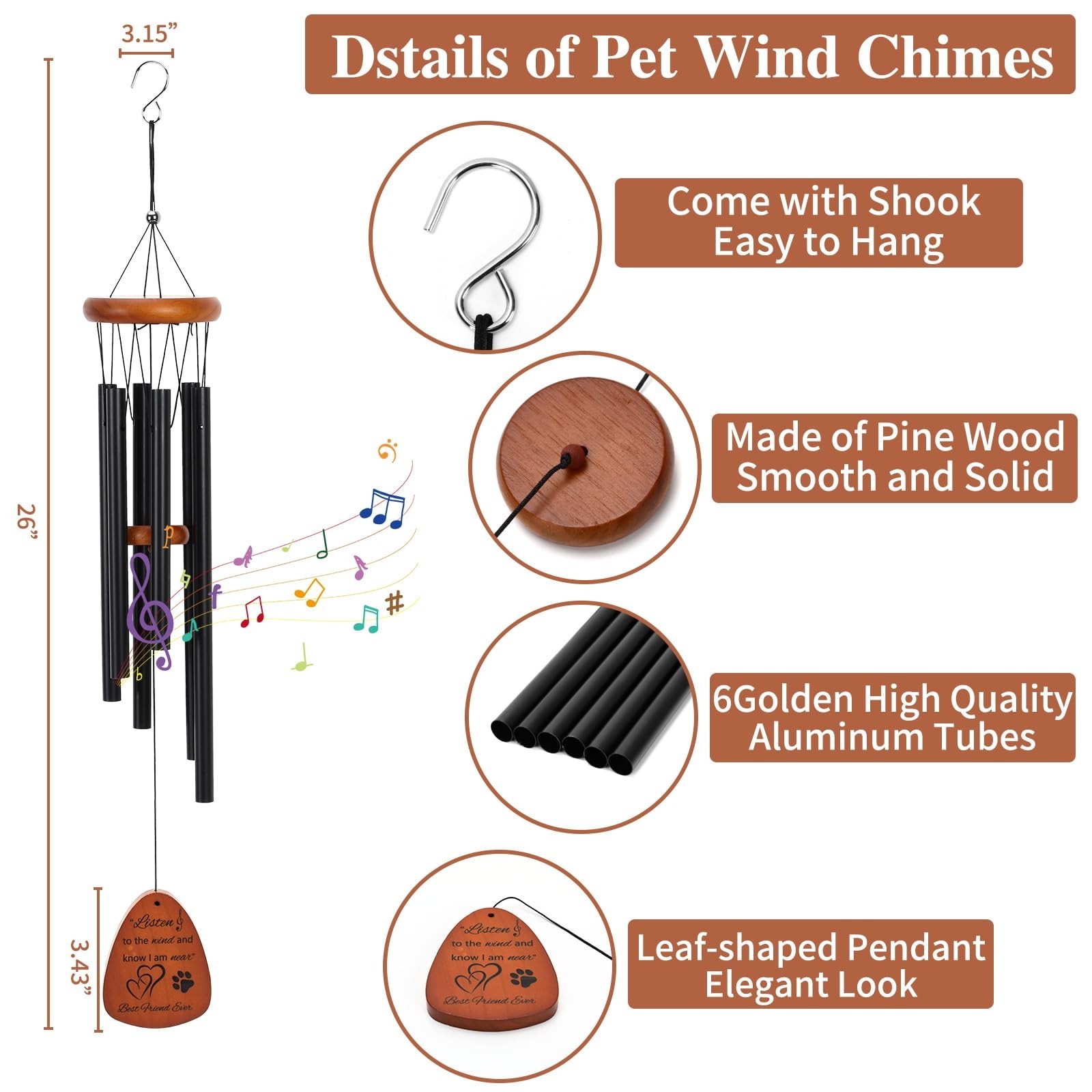 Memorial Gifts for Loss of Dogs, Pet Memorial Wind Chime and Dog Angel Memori…