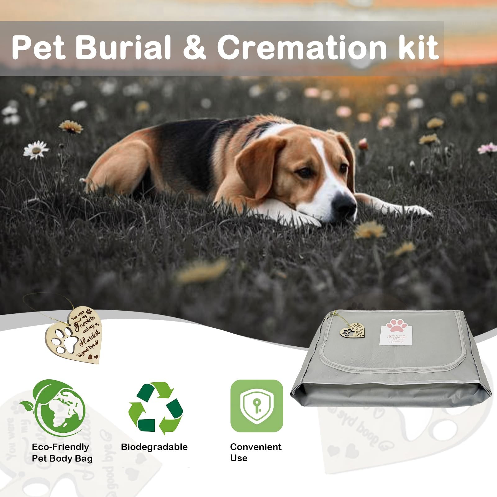 LZHTIME Pet Burial, Eco Friendly Pet Body Bag Suitable for All Kinds of Pets Pet