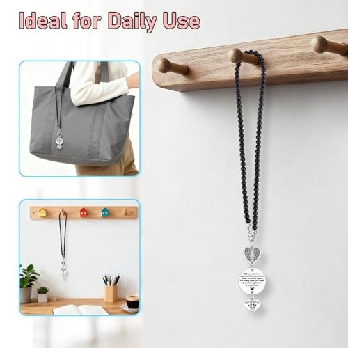 Pet Memorial Car Rearview Mirror Hanging Charm Sympathy Gift for Dog Cat Mom Dad
