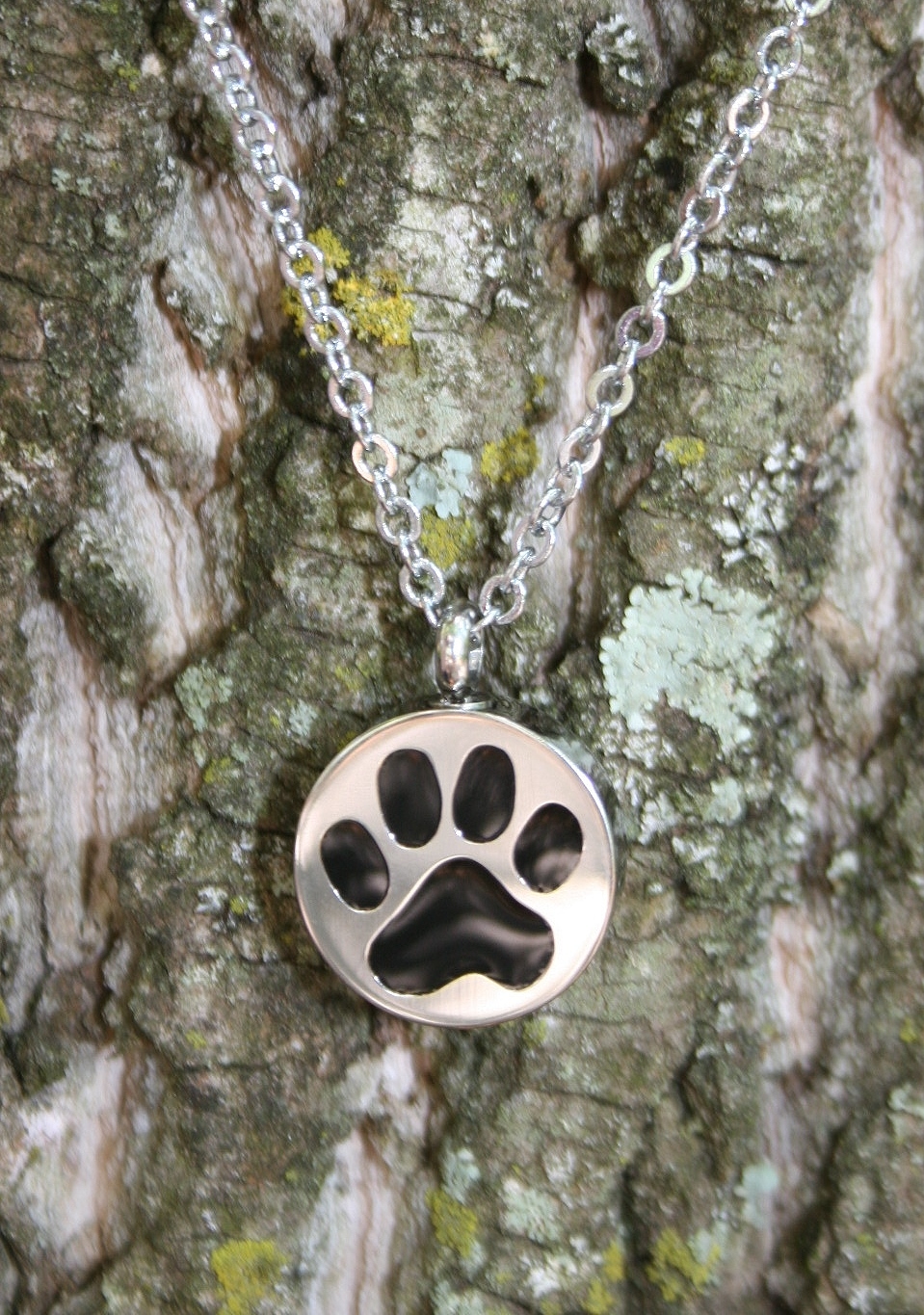 Paw Print Cremation Necklace Jewelry Pendant Urn for Ashes Pet Dog Cat Memorial