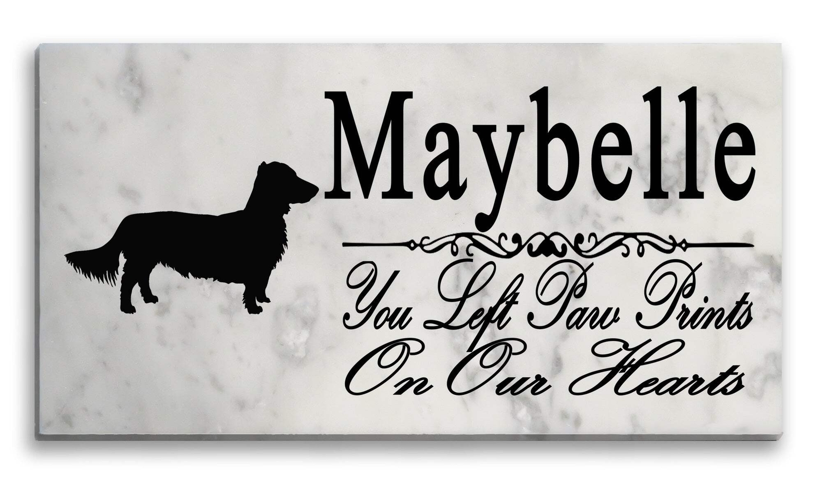 Long Haired Dachshund Memorial Stone Personalized Dog Garden Rock Grave Marker O