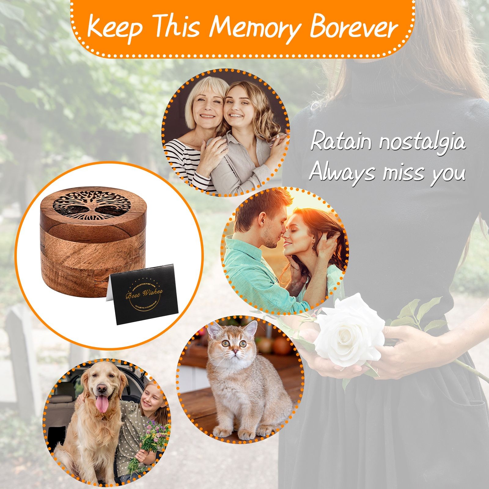 Tree of Life Wooden Pet Dog Cat Keepsake Handcrafted Ashes Urn Memorial Gift