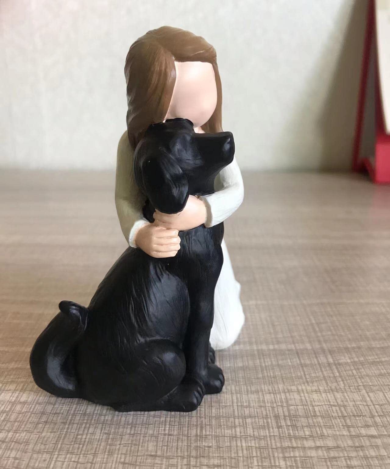 Black Dog Angel Figurine Pet Memorial Keepsake for Dog Lovers & Friendship Gift